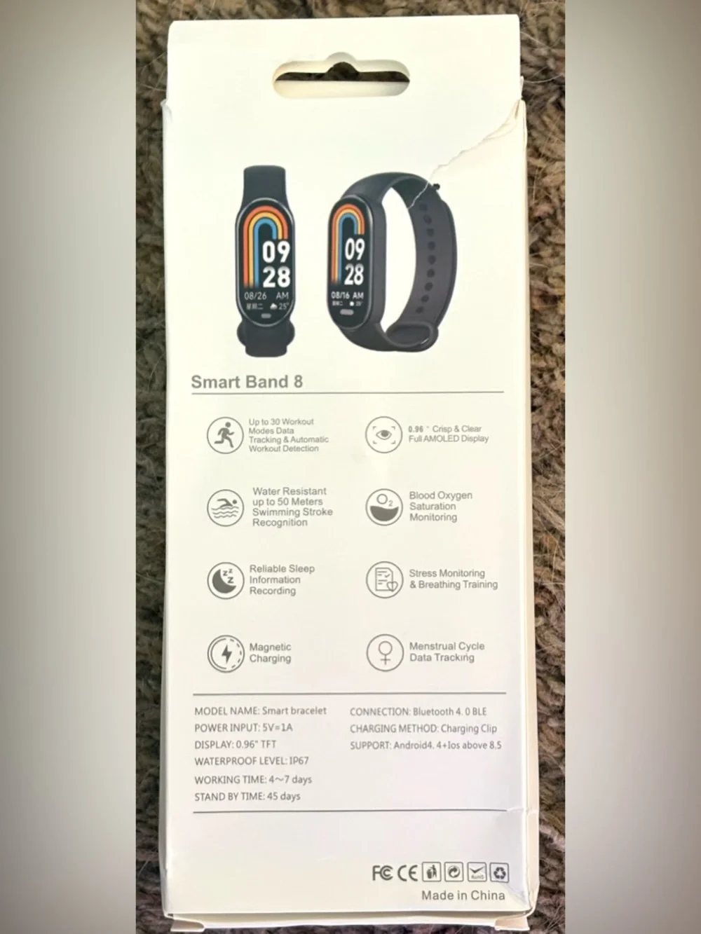 Smart Band 8 Fitness Tracker Smart Tracker - Black. NWT.